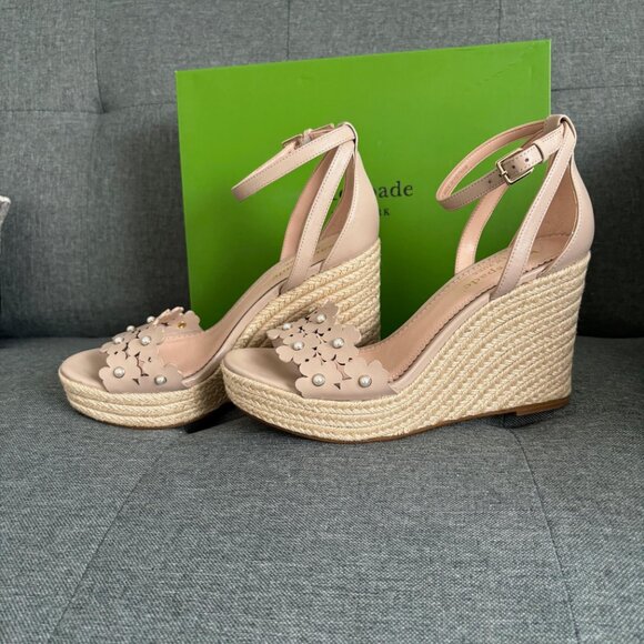BNIB Kate Spade Daisy Pearl Wedge Espadrilles - Picture 3 of 10